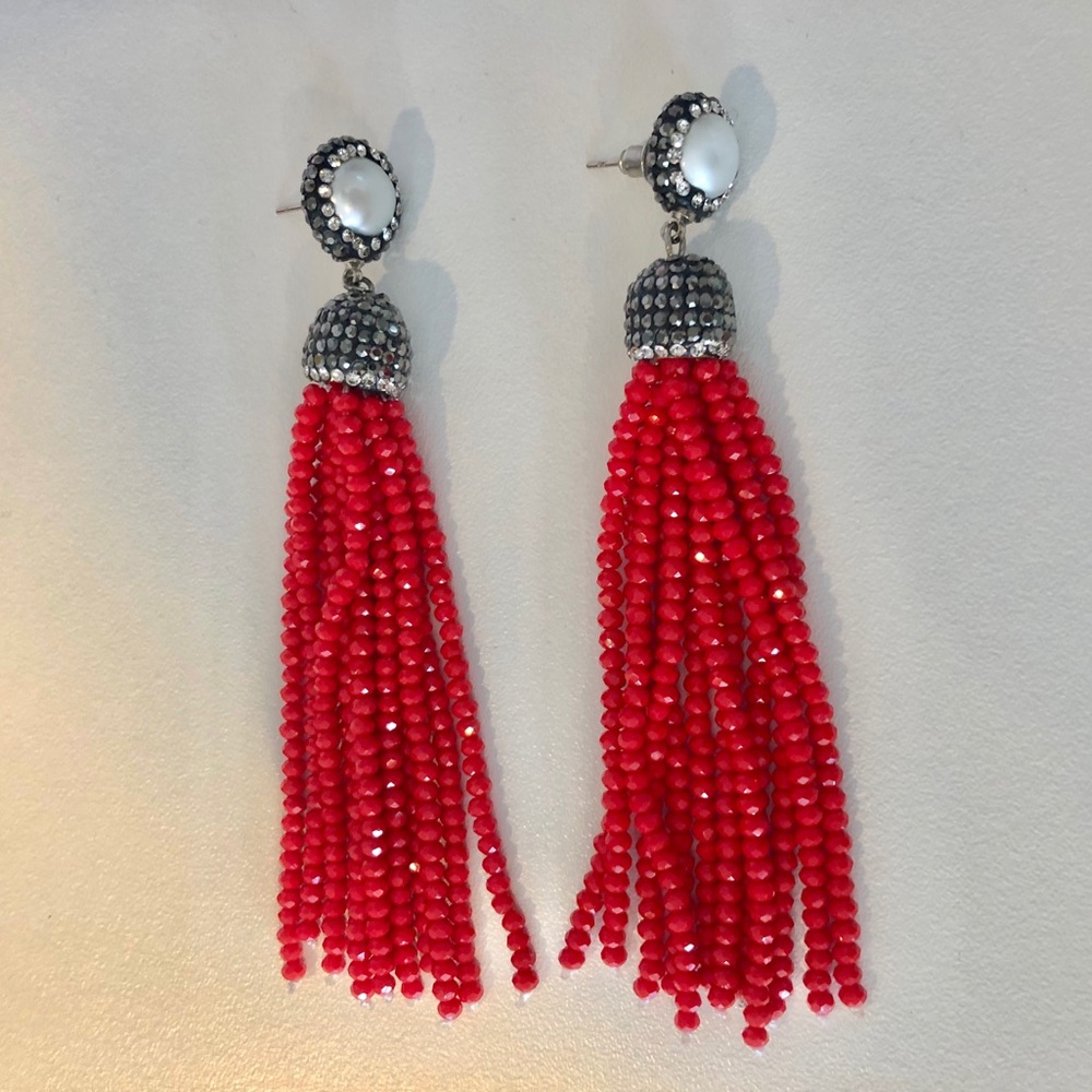 Dangling beaded earrings
